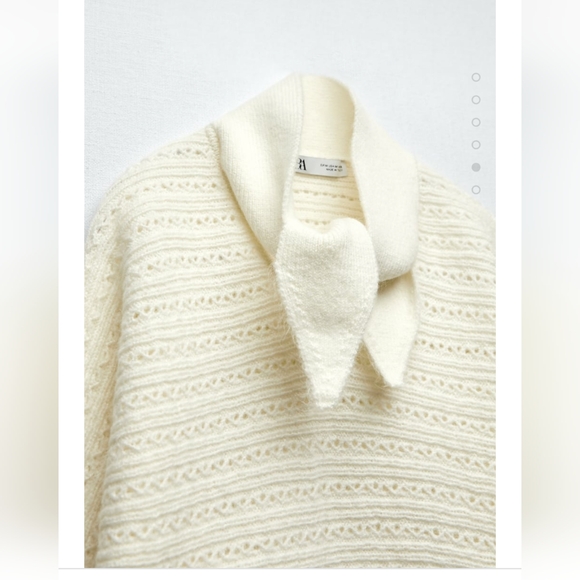 Zara Bow Collar Knit Sweater - Picture 3 of 5